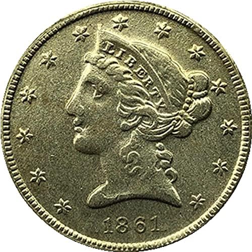 1861 Amerikai Szabadság Sas Érme, Arany-Bevonatú Fizetőeszköz Kedvenc Érme Replika Emlékérme Gyűjthető Érme Szerencse