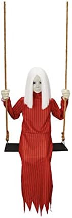 A lakások Halloween Kellék Kísérteties Hinta Lány Statikus Kellék Ijesztő, Vörös Lány A Swing & Bónusz Lengő Mechanizmus