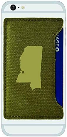 Mississippi Tartós Vászon Mobiltelefon-Kártya Tartóját-Én Szív Az Állam-Olívaolaj