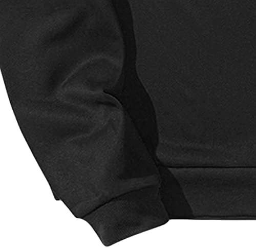 JEKE-DG Casual Unisex Sleeve Sport Pulóver Kényelmes egyszínű Pamut Pulóver Bő Sokoldalú Termikus Kényelmes Póló Fekete