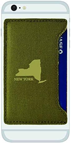 New York Tartós Vászon Mobiltelefon-Kártya Tartóját-Állami Forma-Olívaolaj