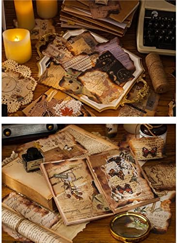 Évjárat Scrapbooking Anyag Papír Égett Töredékek Retro Világ Térkép DIY Dekorációs Kellékek Utazási Folyóiratok Tervezők