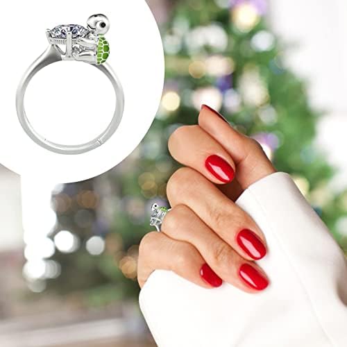 A nők Ígéret Gyűrű Rajzfilm Teknős Strasszos Eljegyzési Gyűrűt a Nők Cirkónia Esküvői Gyűrű, Ékszerek, Ajándékok Megfelelő