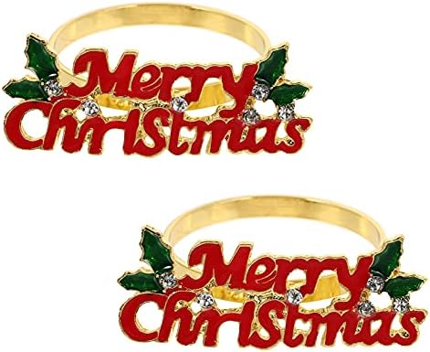 PATKAW Ünnep Szalvéta Gyűrű Jogosultja Piros Boldog Karácsonyt Levelet Szalvéta Gyűrű Szalvéta tartó Hálaadás Karácsonyi