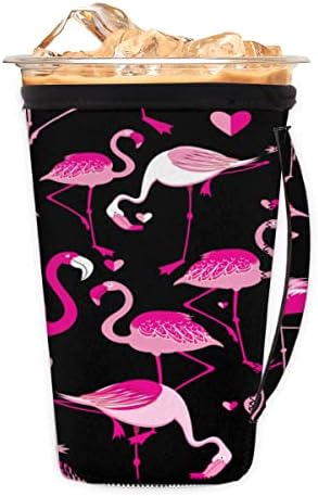 Állat Rózsaszín Flamingó Nyári Trópusi Újrafelhasználható Jeges Kávé Ujj fogantyúval Neoprén Kupa-a Hüvely, A Szóda,