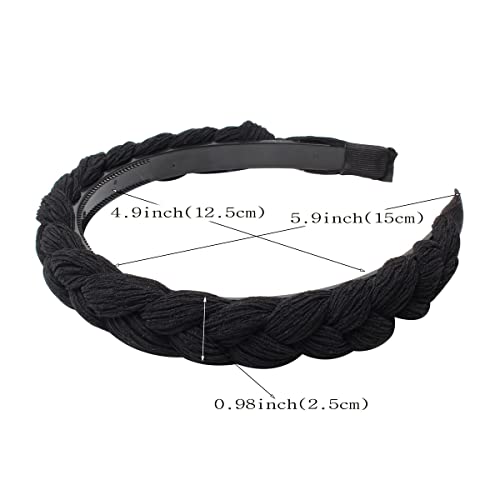 Cuizhiyu 3Pack Egyszerű Fekete Fejpánt a Nők,Csúszásmentes Hairbands Lányok Pigtail Sytle Haj Karika Fogak Divat Ellenőrizze
