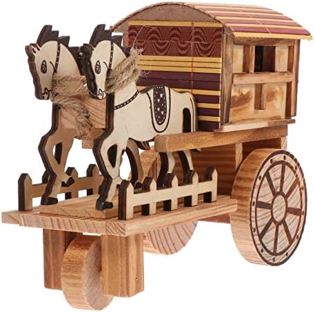 Toyvian a Gyerekek a Játékok Szerelő, Ajándék, Fából készült Szél fel Szállítási Játék: Kézműves Fa Zenés Játék Fa Ló