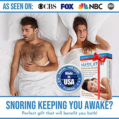 Made in USA! Nasilator Anti-Horkolás Eszköz - Puha, Rugalmas Orr Tágítót | Javul a Légzés & Alszik | Horkol Csökkentés