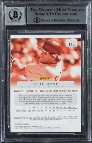 Vörösök Pete Rose 4256 Aláírt 2012 Panini Prizm 145 Kártya Automatikus 10! BAS Asztalon - Baseball Asztalon Dedikált