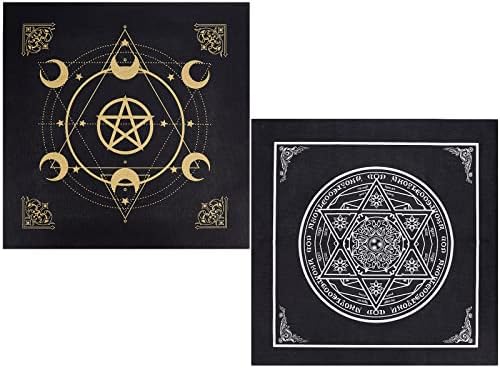 CREATCABIN 2db oltárterítő Hold, Nap, Csillag, ötágú csillag Égi Pakli Tarot kártyát Lelki Gobelin Terítő Hatalom Szent