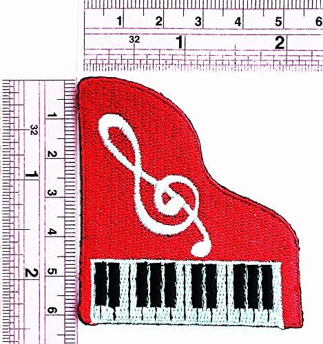 Zongora G-Clef Zene Megjegyzés Hangszer Billentyűzet Gyerekek Rajzfilm Vas a Patch Hímzett Javítás felszerelés Kabát