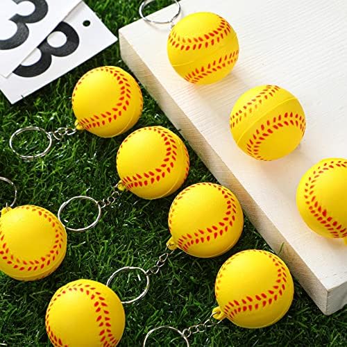 24 Pack Softball Kulcstartó Mini Hab Softball Kulcstartó Softball Stressz Labda Keychains Softball Ajándékok, Lányok,