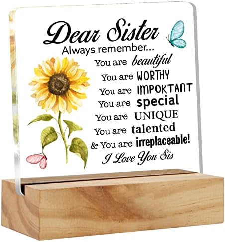 A nővérek Ajándék Bset Nővér Ajándékok A Húgom, Inspiráló Nővér Szerelem Asztal Dekoráció Virág Akril Asztal Emléktábla