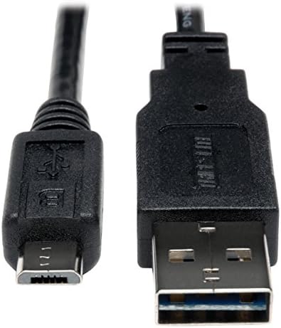 Tripp Lite Egyetemes Reverzibilis USB 2.0 Hi-Speed Kábel (Reverzibilis, hogy 5Pin Micro B-M/M) 6 ft.(UR050-006),Fekete