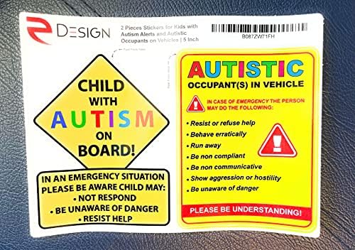 eDesign 2-Pack Gyermek Autista Figyelmeztető Válaszadók, illetve Autista Bérlő a Járművet Matrica, Matricák az Autó,
