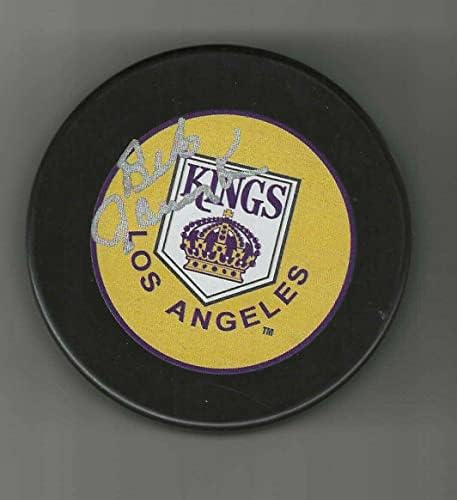 Bob Janecyk Aláírt Los Angeles Kings Puck - Dedikált NHL Korong