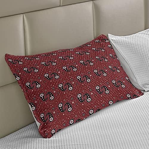 Ambesonne Absztrakt Kötött Paplan Pillowcover, Paisley Design Pontok Virágok, Levelek Keleti Mandala Art Print, Standard