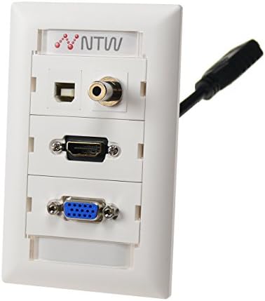 NTW Testreszabható Unimedia Fali Tányér personizable ID tag - HDMI pigtail, VGA, 3,5 MM-es AUDIO USB-ÁT - 3UNC-V35TUBHP