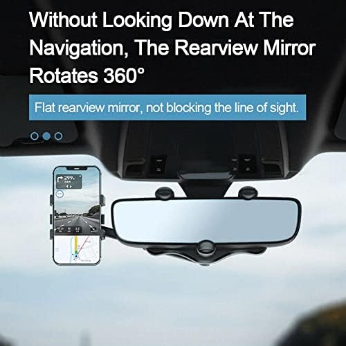 Visszapillantó Tükör Telefon 360° - Os Forgó Visszapillantó Tükör Telefon Szerelhető,Univerzális Állítható A Bölcső-Hegy