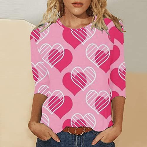 Valentin-Nap Póló Női Aranyos Szerelmes Szív Tshirts Grafikus Maximum Valentin Ajándék Pólók Alkalmi Hosszú Ujjú Blúz