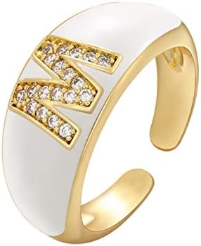 Női Gyűrű Nők Ígéret Gyűrű Hang Feliratos Állítható Nyitott Gyűrű Nők Ábécé Kristály Eredeti Levél Arany Gyűrű, Esküvői