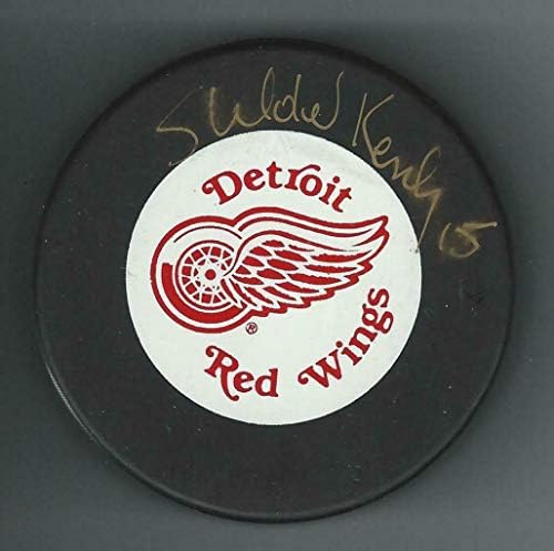 Sheldon Kennedy Aláírt Detroit Red Wings Árok Puck - Dedikált NHL Korong