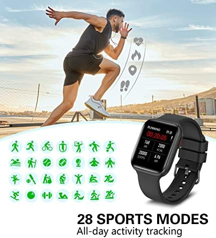 Bebinca Smart Óra, Fitness Tracker pulzusszám Aludni, Monitor, 1.7 érintőképernyő Smartwatch [Válasz/Hívást] AI Hang,