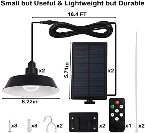 Napenergia függesztett Lámpák Kültéri, Beltéri, Napelemes LED Fényt Lógó Medál Lámpa Állítható Napelem 16.4 ft Kábel
