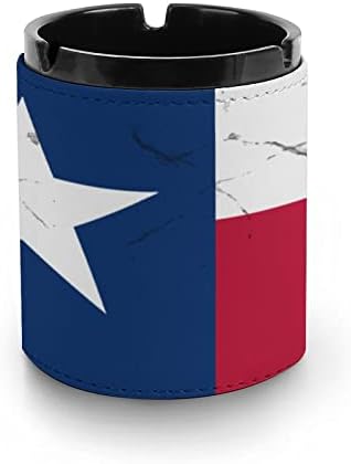 Texasi Állami Zászlót Szorongatott Bőr Hamutartó Kerek Cigaretta hamutartó Hordozható Hamu tartó Otthoni Irodai Dekoráció
