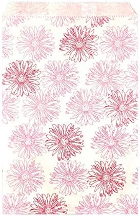888 Kijelző USA, Inc 200 db 5 x 7 Virág Papír Ajándék szatyor Bevásárló Értékesítési Tote Bags Fehér, Rózsaszín, Piros