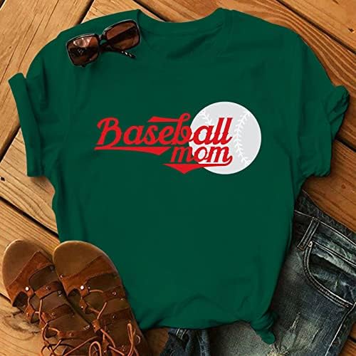 Női Felsők Nyári Alapvető Baseball Anya Levelet Póló, Rövid Ujjú Kerek Nyakú Alkalmi Póló