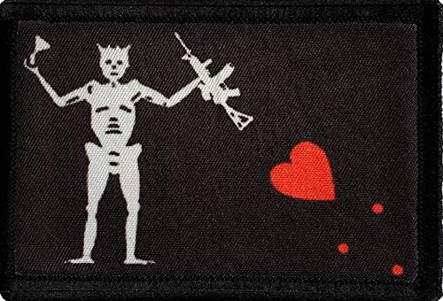 AR15 Feketeszakáll Kalóz Zászló Morál Patch. 2x3 Horog Patch. Redhaededtshirts Készült Az USA-ban