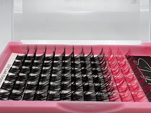 Fekete-Rózsaszín D-Curl Lash Klaszterek (14 mm)