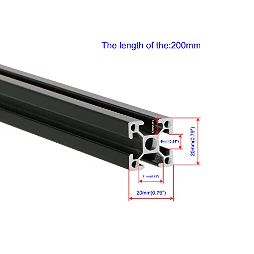 Fekete 2020 Alumínium Profil Extrudálás Négy Lyuk Lineáris Vasúti 2020 Alumínium Profil Keret Gép DIY 3D-s Nyomtató