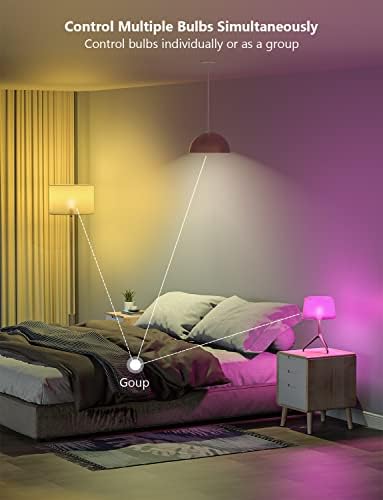 Maxcio Smart LED Izzó Szabályozható, RGBCW színváltó Izzók, Zene, Szinkronizálás, Bluetooth Izzó APP Ellenőrzés, 19