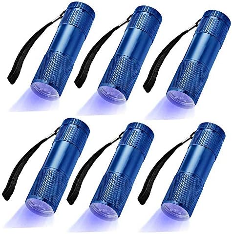 Optimális Bolt 6 Csomag UV Blacklight 9 LED-es elemlámpa Zseblámpa Fénye a Szabadban Stb-Kék (6 Pack-Kék)