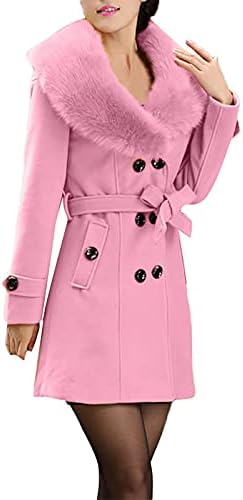 Blézer Női Télen Gyapjú Keverék Teve Közép-Hosszú Kabát Remek kétsoros Kabát Hajtókáját Outwear Plus Size
