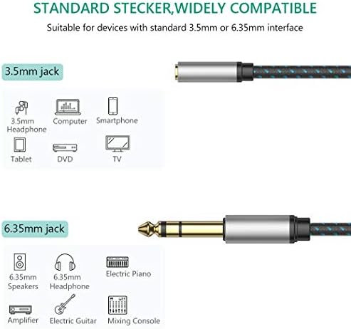1/4 3,5 mm-es Fejhallgató Adapter, JewMod 6.35 mm 1/4 Férfi 3.5 mm 1/8 Női Sztereó Jack Audio Adapter, 3,5-6.35 Audio
