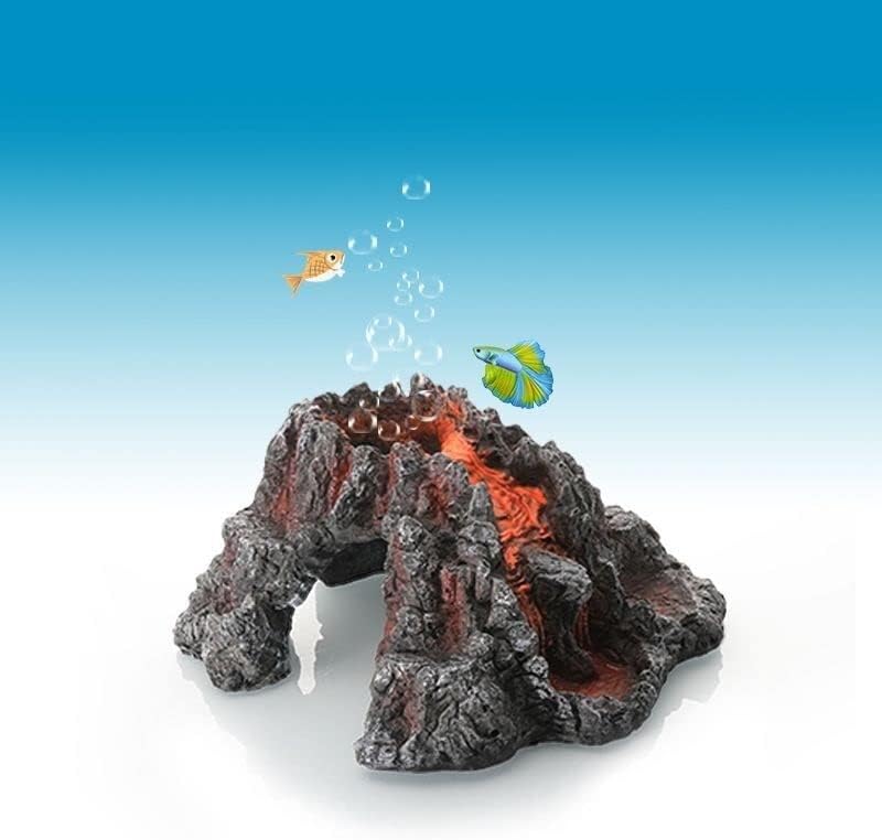 BATRC SYXYSM Kis akvárium Dekoráció Tereprendezés Díszes Vulkán Lehet szerelni Oxigén Szivattyú Díszek (Szín : Egy)