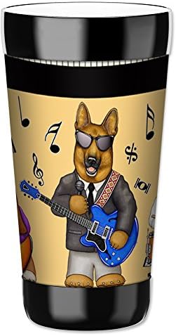 Mugzie 16 Uncia Utazási Bögre - Ital Csészét a Cserélhető Szigetelt Búvárruha Borító - Zenei Kutyák - Kép által Dan