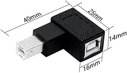 RIIEYOCA 90 Fokos USB-B Nyomtató Adapter, Bal Szög USB 2.0, B Típusú Férfi-Nő Kiterjesztését Csatlakozó Nyomtató, Szkenner,