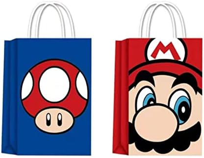 ChristieAHodge 24 darab fél ajándék táskák Mario születésnapi party kellékek, fél ajándék táskák Mario bulik, party