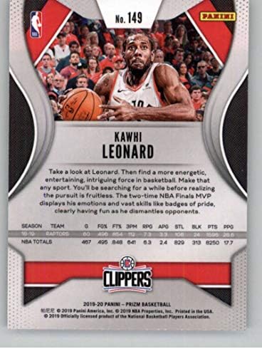 2019-20 Panini Prizm 149 Kawhi Leonard Los Angeles Clippers NBA Kosárlabda Trading Card