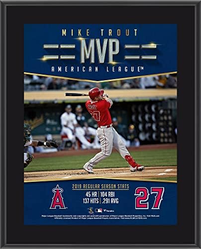 Mike Pisztráng Los Angeles az Angyalok 10.5 x 13 2019 AL MVP Szublimált Emléktábla - MLB Játékos Plakkok, valamint Kollázsok