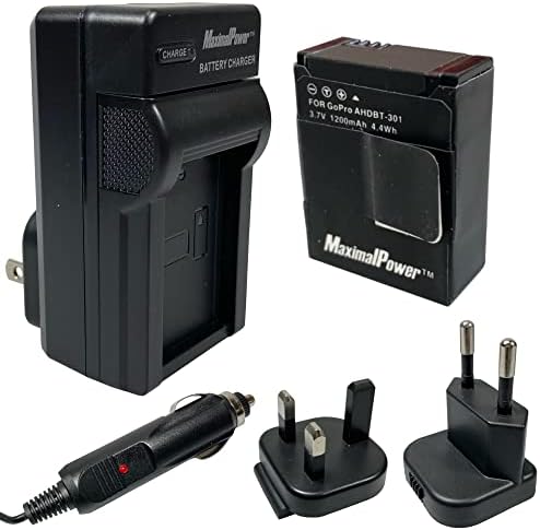 MaximalPower Csere Akkumulátor GoPro AHDBT301 Akció Kamera modellek (Fekete)