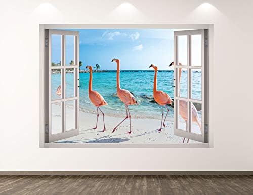 Nyugat-Hegy Flamingo Fali Matrica Art Dekoráció 3D Ablak Strand Madár Matrica Falfestmény, Gyerek Szoba, Egyedi Ajándék