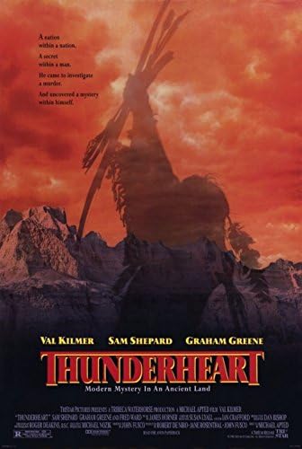 THUNDERHEART - 27x40 Eredeti Film Poszter Egy Lapra 1992 Val Kilmer Graham Greene