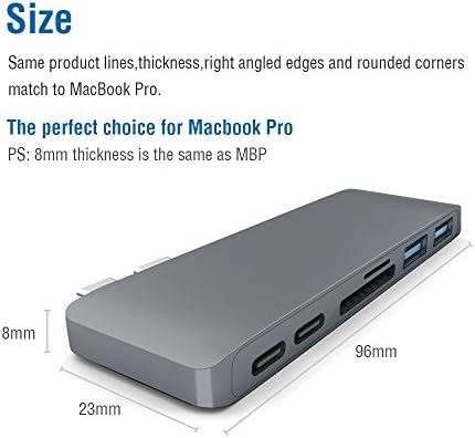 Miceer Alumínium Thunderbolt 3 USB-C-Típusú Elosztó Adapter Adapter a /2017 MacBook Pro 13 15 a Legtöbb Kompakt,Leggyorsabb
