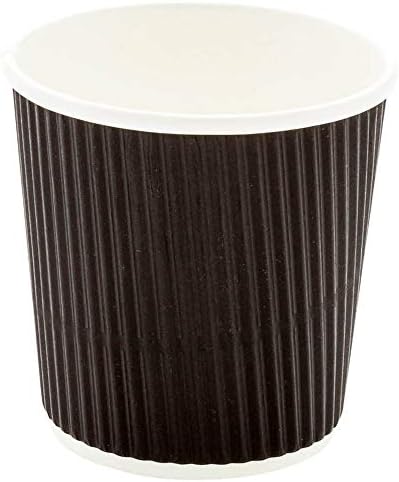 4 Uncia Kávét, 25 Gyűrűző, Eldobható Papír - Szivárgásmentes, Újrahasznosítható, Fekete Forró Csésze, Szigetelt, Megfelelő