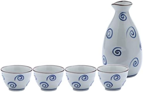 Angoily Vintage Tea Csésze Kerámia Kedvéért Pot 4 Kedvéért Kerámia Csésze Szakét Saki Beállítása Érdekében Üveg Saki